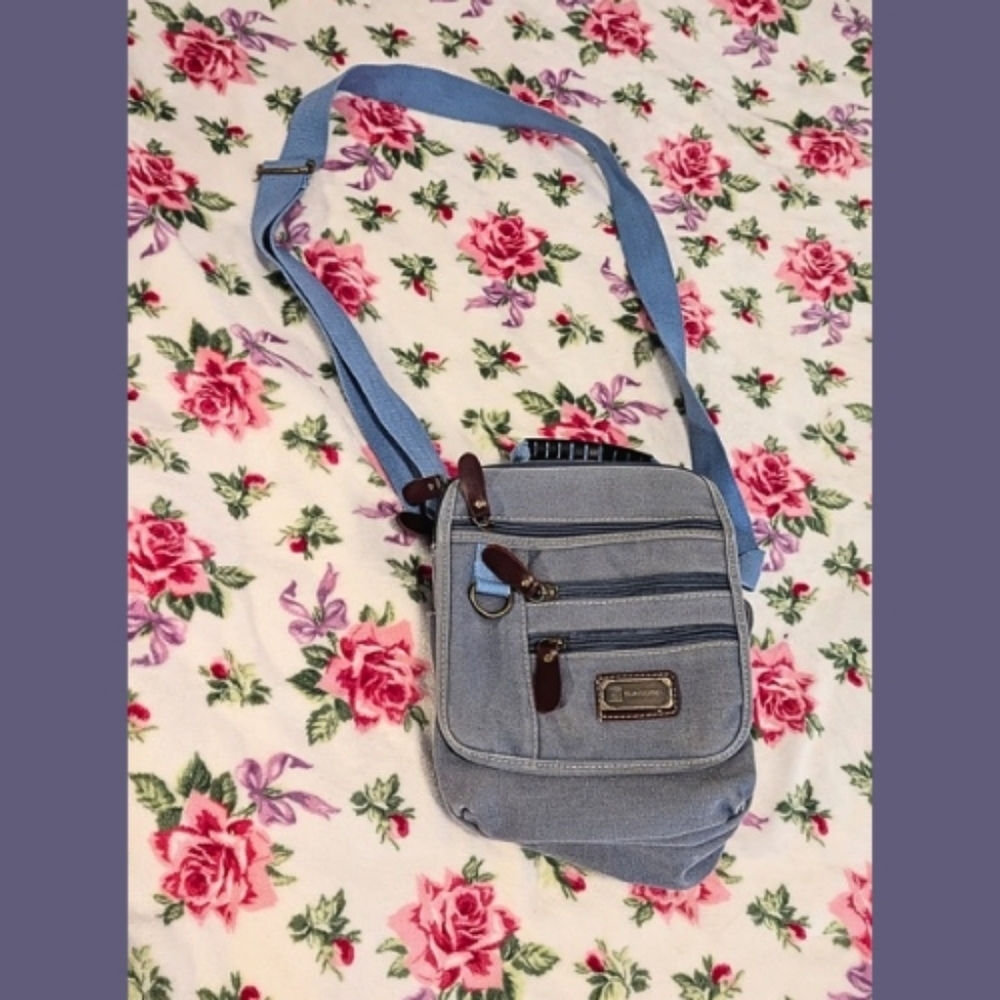 Blue Sunsomen Crossbody Bag With Lots Of Pockets